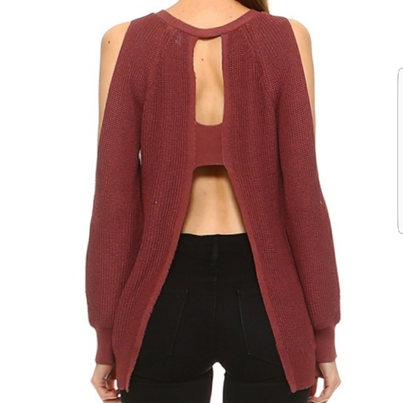 Rust - Cold Shoulder Sweater - Picture 3 of 4